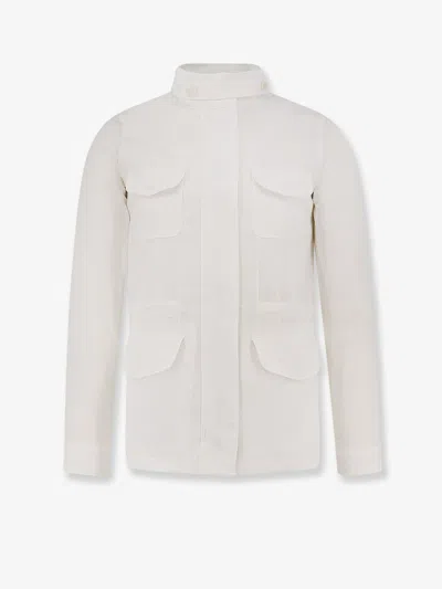 Loro Piana Traveller Lady Field Linen Jacket In White