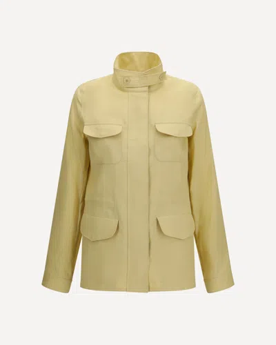 Loro Piana Traveller Linen Jacket In Yellow