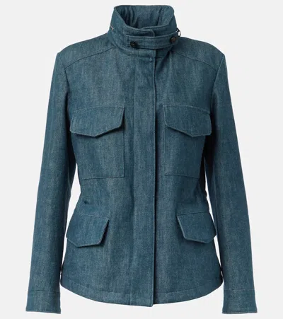 LORO PIANA TRAVELLER MINI DENIM FIELD JACKET