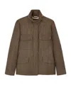 Loro Piana Windmate Zippered Casual Jacket In Green Brown Mouliné