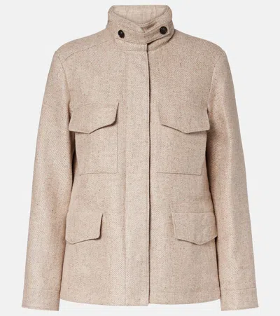 Loro Piana Traveller Mini Linen And Cotton Jacket In Brown
