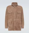 Loro Piana Traveller Suede Jacket In Beige