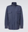 Loro Piana Traveller Windmate Storm System Shell Hooded Field Jacket In Blue