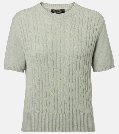 Loro Piana Treccia Cable-knit Cashmere Sweater In Green