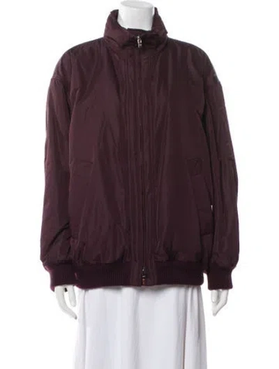 Pre-owned Loro Piana Tremblay Rain System Reversible Bomber Jacket In Burgundy