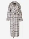 Loro Piana Bille Checked Belted Linen Trench Coat In Beige