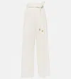 Loro Piana Tristin High-rise Cotton-blend Wide-leg Pants In White