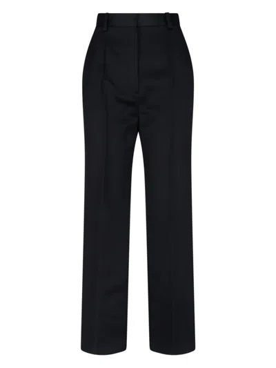 Loro Piana Straight Silk Trousers In Black