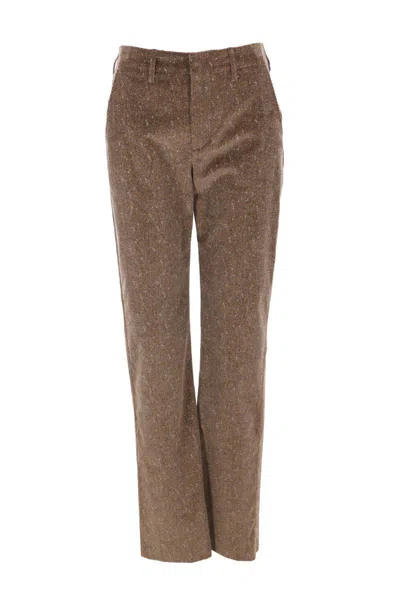 Loro Piana Trousers In Chocolate Noire+pale Biscuits