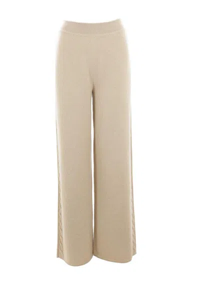 Loro Piana Trousers In Creamy Cashmere Melange
