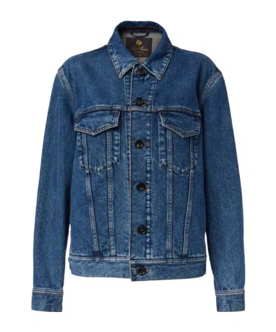 Loro Piana Tulus Cotton And Silk Denim Jacket In Blue