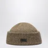 Loro Piana Logo-plaque Ribbed Beanie In Brown