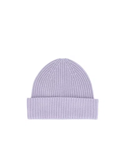 Loro Piana Ribbed Beanie Hat In Purple