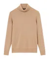 Loro Piana Turtleneck Ribbed-cuff Sweater In Brown