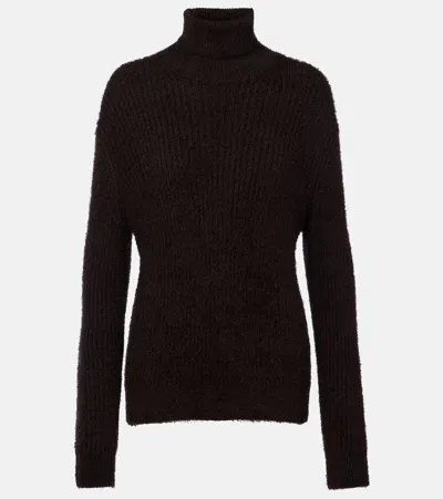 Loro Piana Turtleneck Wool Sweater In Brown