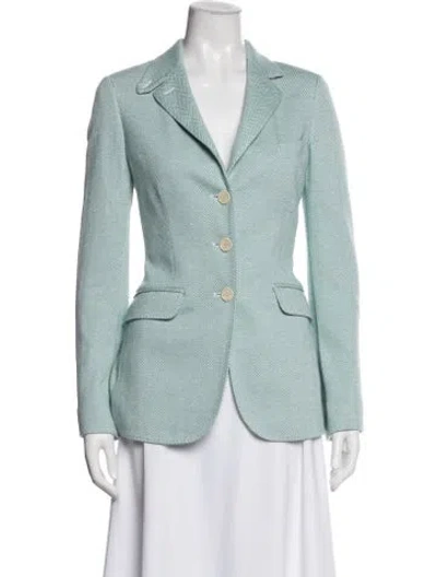 Pre-owned Loro Piana Tweed Pattern Blazer In Blue
