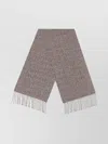 Loro Piana Tweed Scarf Fringed Textured Fabric