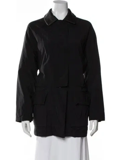 Pre-owned Loro Piana Twenty K Storm System Horsey Nylon Coat In Black