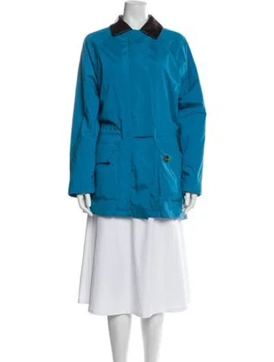 Pre-owned Loro Piana Twenty K Storm System Horsey Nylon Utility Jacket In Blue