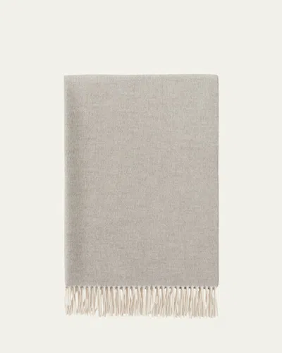 Loro Piana Two-tone Cashmere Stole In C03u Silver Marble Mel Flannel Mel