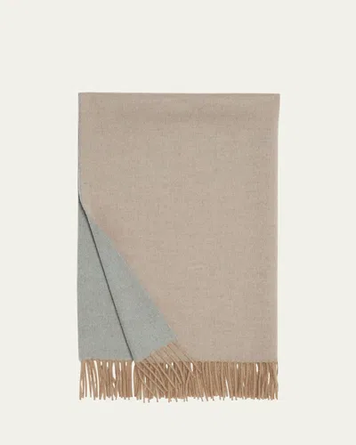 Loro Piana Two-tone Cashmere Stole In Gray