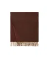 Loro Piana Cashmere Sciarpa Two-tone Fringe-trim Scarf In Java Brown Mixed/purple Mixed