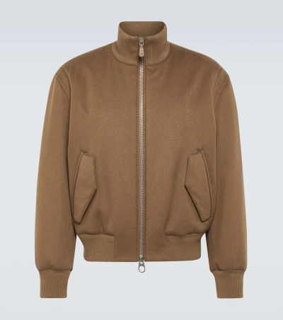 Loro Piana Ume Cashmere Bomber Jacket In Brown