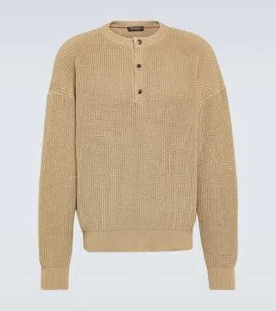 Loro Piana Umi Ribbed-knit Cashmere Jumper In Beige