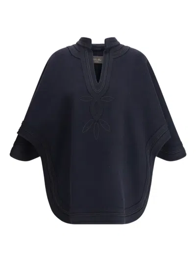 Loro Piana Women Lia Cashmere Cape In Blue Navy