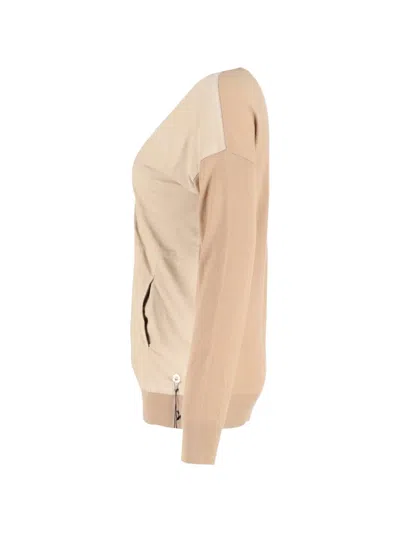 Pre-owned Loro Piana V-neck Fine-knit Sweater In Neutral