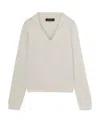 Loro Piana V-neck Knitted Pullover In White