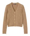 Loro Piana Long-sleeved Cashmere Knitted Cardigan In Wheat Gold/gingerbread Gold Mixed Color