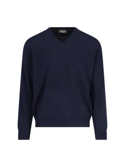 Loro Piana V-neck Sweater In Blue