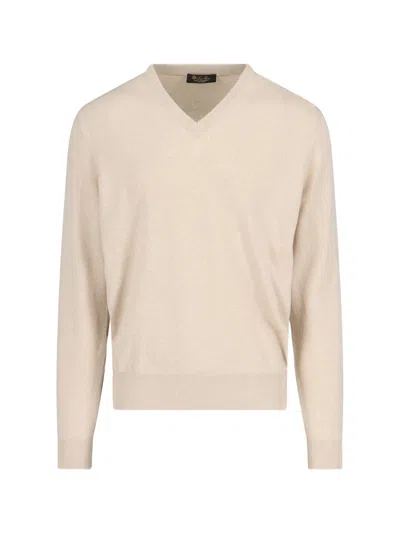 Loro Piana V-neck Sweater In White