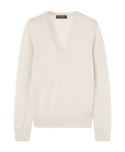 Loro Piana V-neck Sweater In White