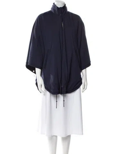 Pre-owned Loro Piana Vail Windstorm Reversible Cape Nylon In Blue