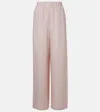 Loro Piana Valerio Linen Wide-leg Pants In Pink