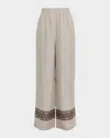 Loro Piana Valerio Printed Silk Twill Wide-leg Pants In Multi