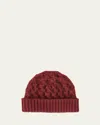 Loro Piana Valle Cable Knit Cashmere Beanie In Weathering Steel Melange
