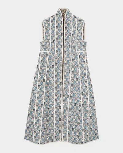 Loro Piana Veneziano Silk Long Vest In Gray