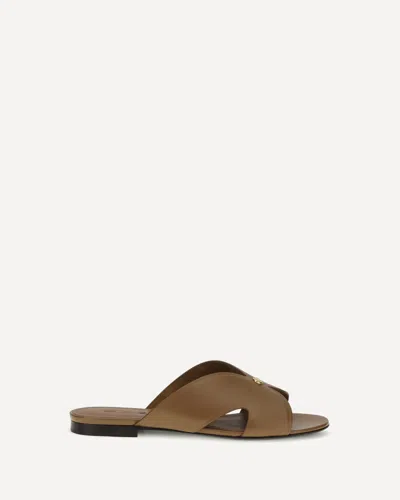 Loro Piana Vera Crossover Mules In Brown