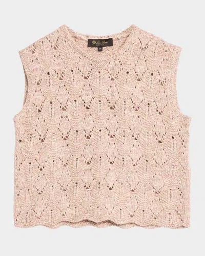 Loro Piana Verbania Sleeveless Cashmere Crop Sweater In J1u4 Dried Flower Pe