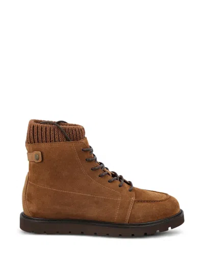 Loro Piana Verbier Walk Suede Ankle Boots In Multi
