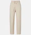 Loro Piana Viera Cotton And Silk-blend Tapered Pants In Neutral