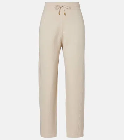 Loro Piana Viera Cotton And Silk-blend Tapered Pants In Neutral