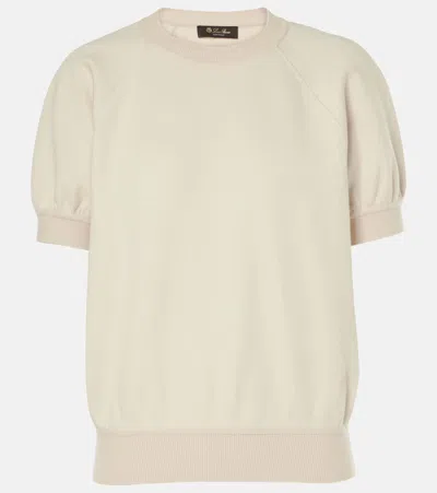 Loro Piana Viera Cotton, Silk, And Cashmere Top In White