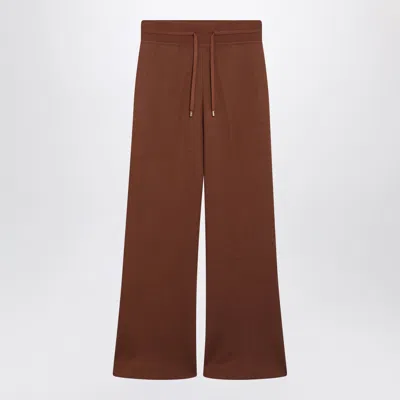 Loro Piana Viera Red Cotton And Cashmere Trousers In Brown
