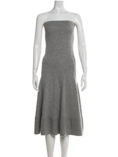 Pre-owned Loro Piana Vintage Midi Length Dress In Grey