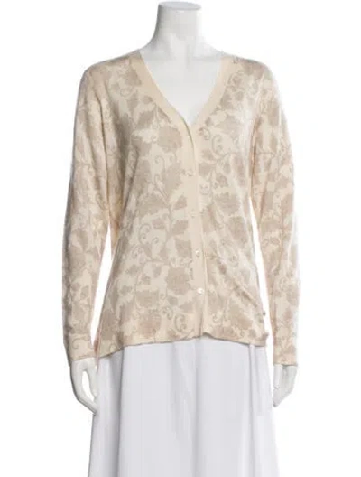 Pre-owned Loro Piana Vintage X Neiman Marcus Floral Print Sweater In Neutral