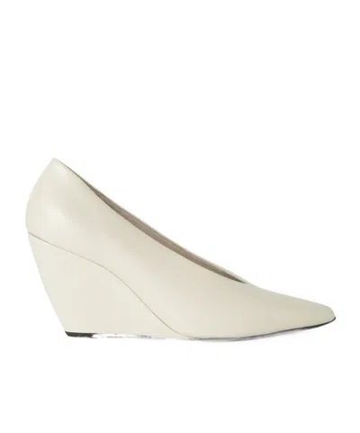 Loro Piana Viola High-heeled Wedges In Cookies+cream